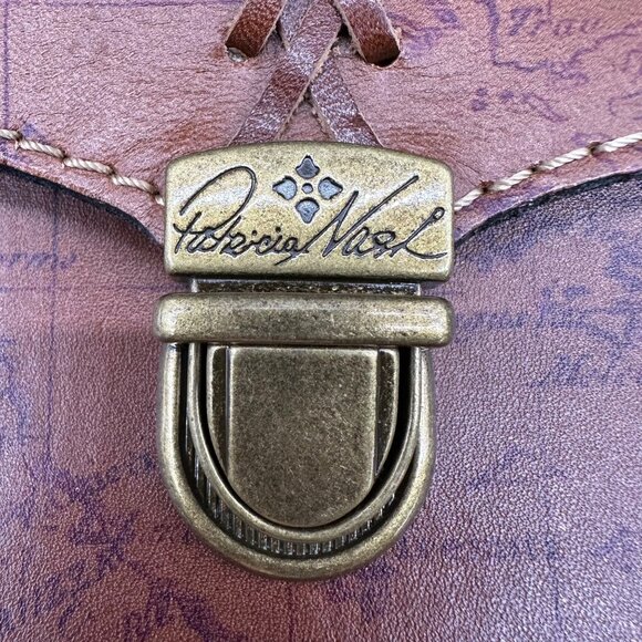 Patricia Nash Brown Leather Crossbody Shoulder Bag Purse Removable Strap Clutch - Picture 8 of 13